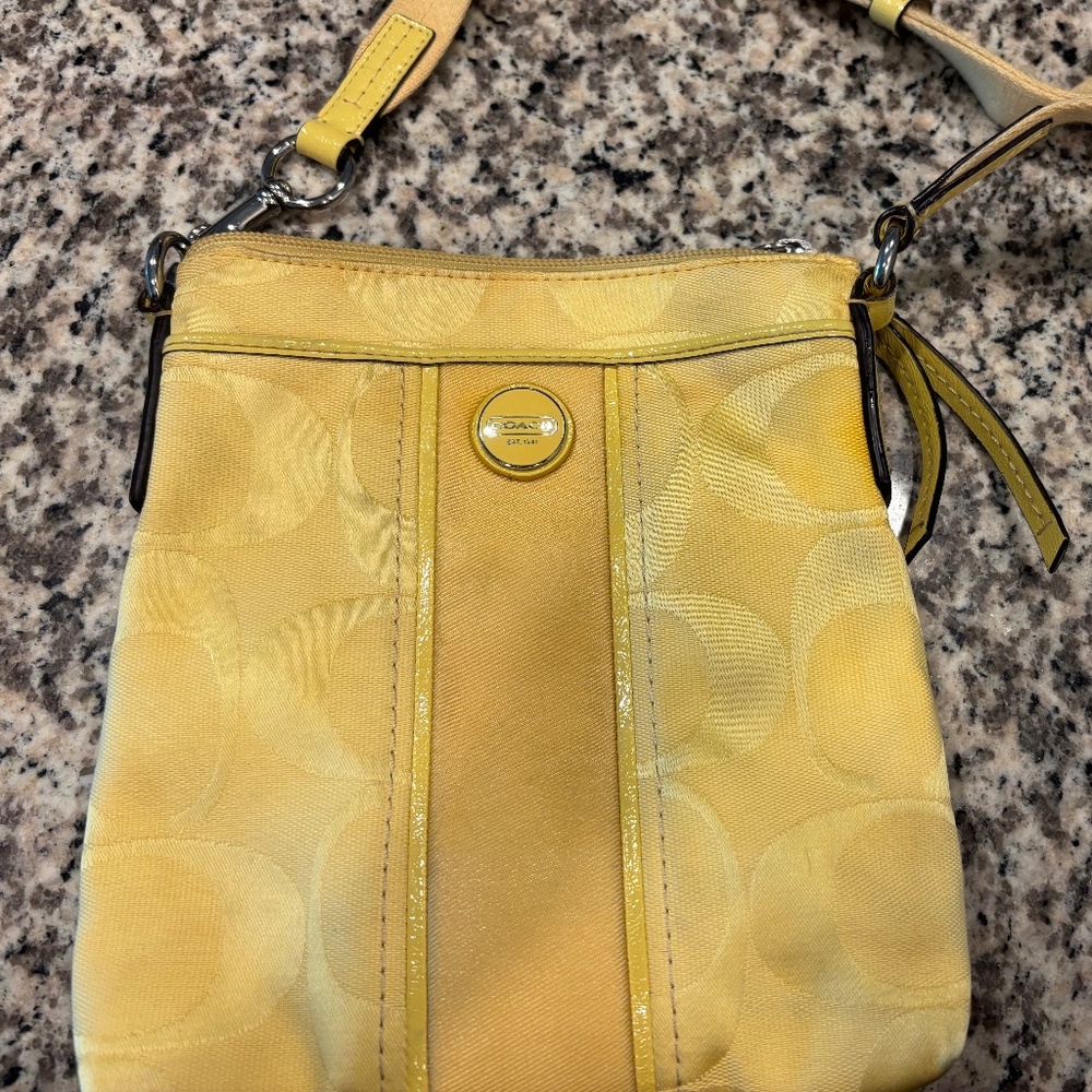 Coach yellow cross body handbag